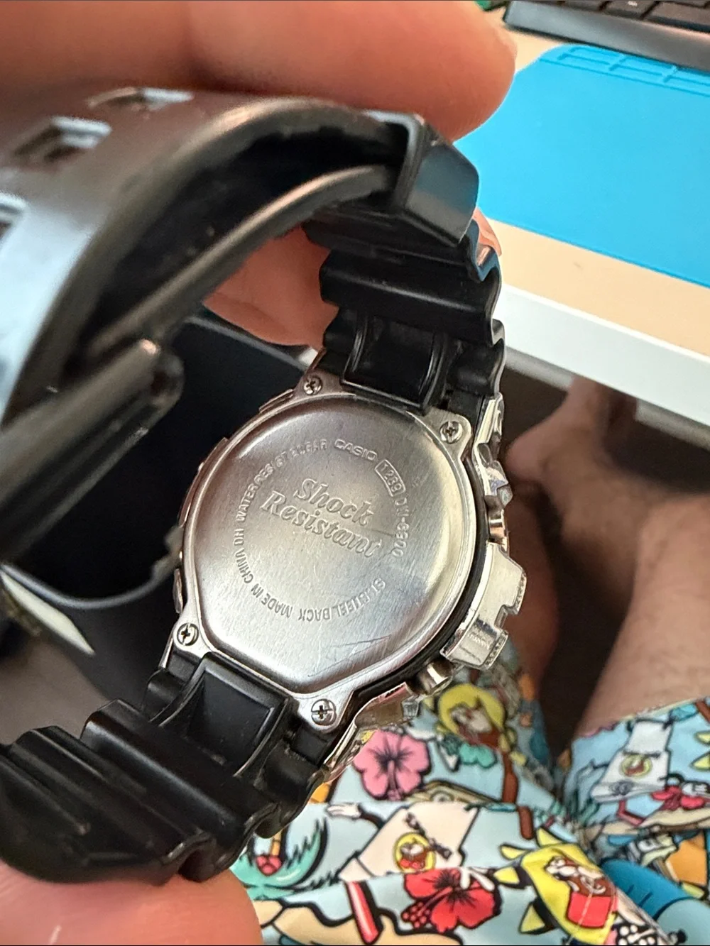 Casio Digital Illuminator Watch with Silver Crystal Bezel and Black Strap